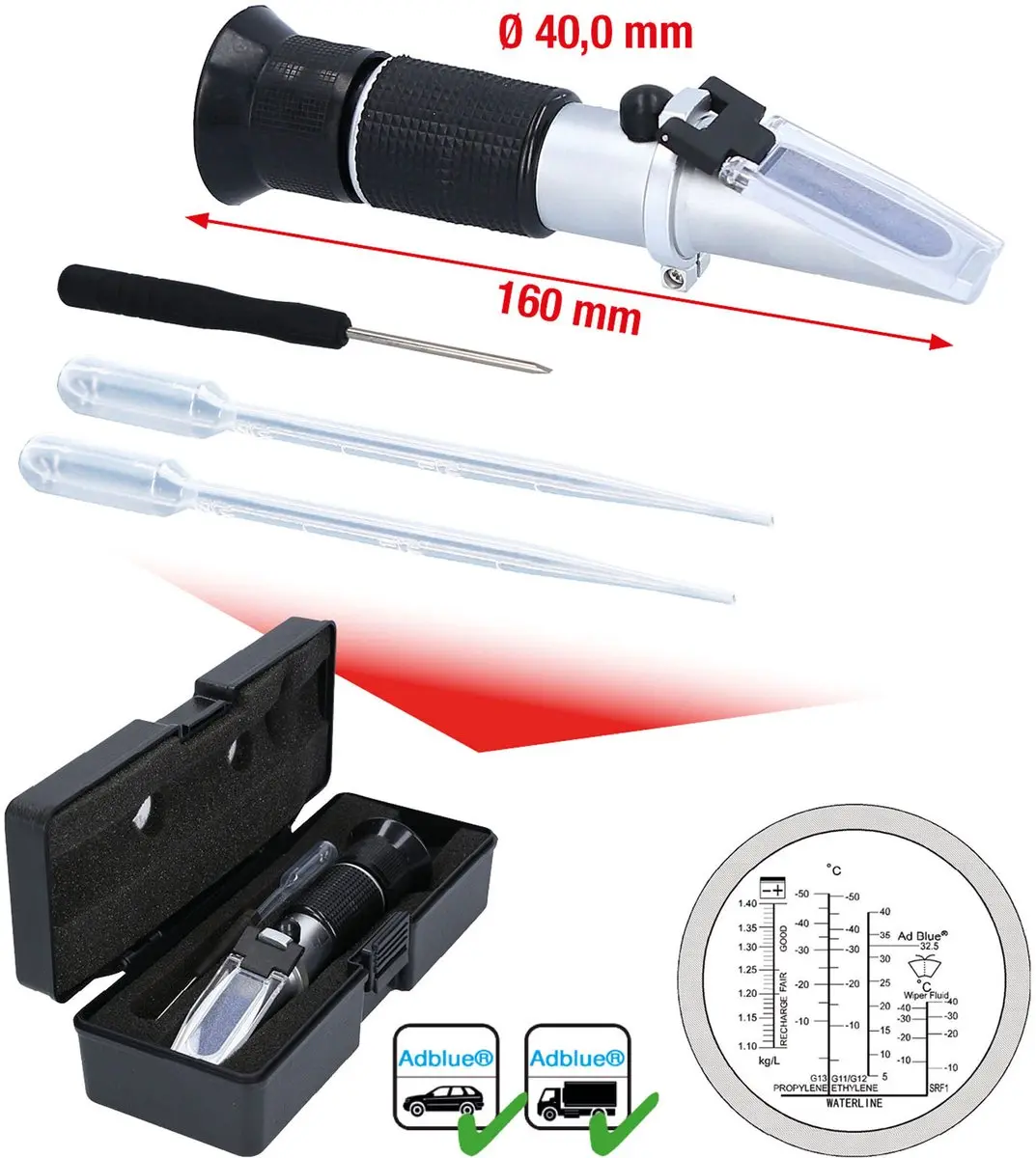 KS Tools 550.1285 Refractometer - Batterijvloeistof & AdBlue - afbeelding 5 van 6