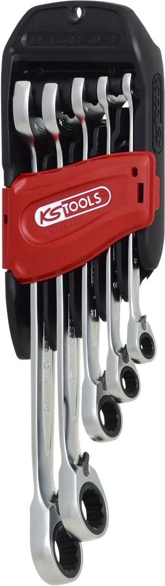 KS TOOLS DUO GEAR ringsteeksleutelset steeksleutelratelfunctie 5-delig omschakel