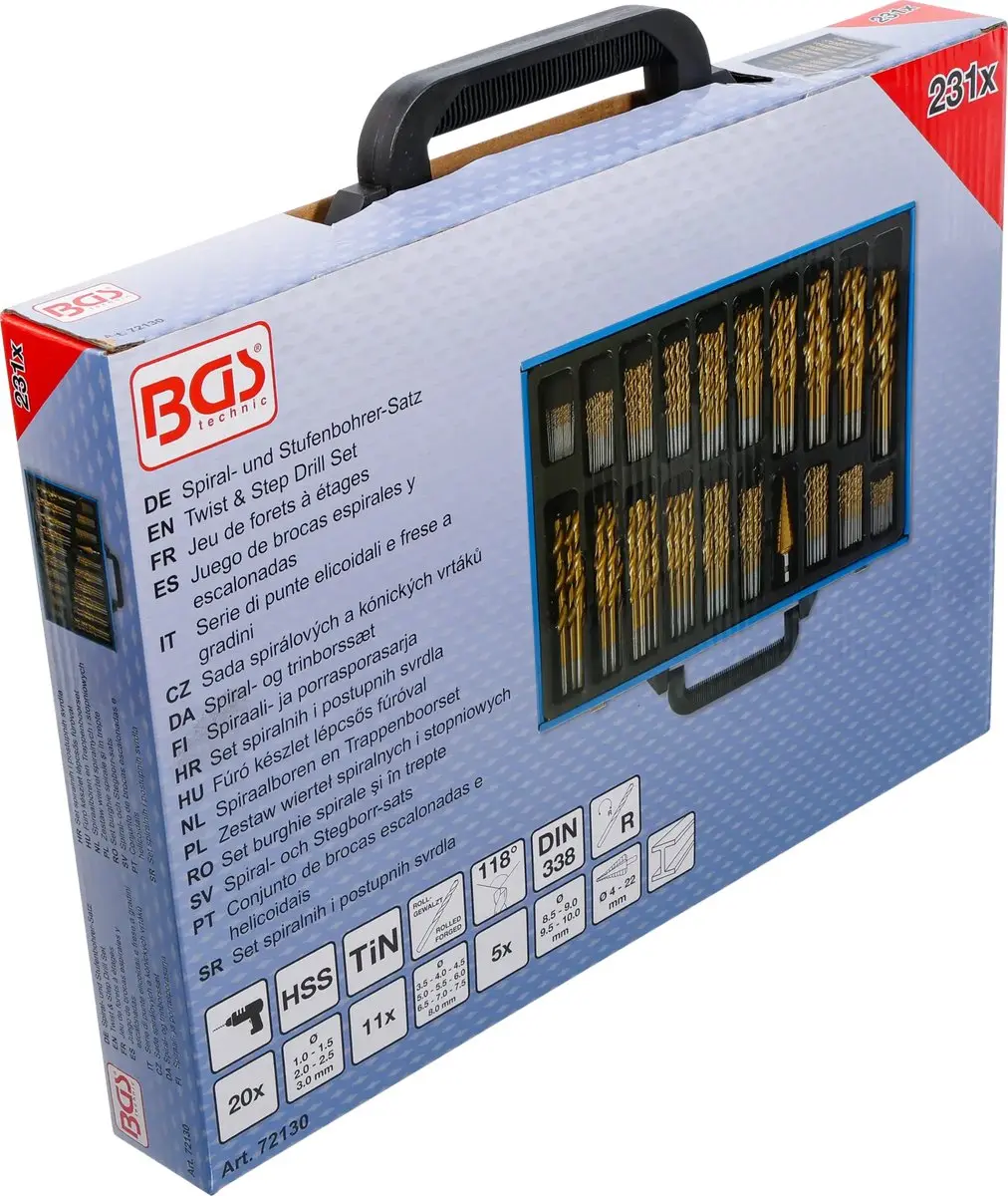 BGS technic 72130 Spiraalboren- en Trappenboorset