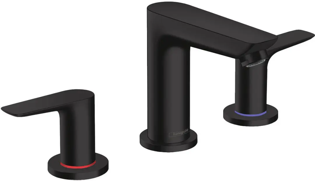 Hansgrohe Talis E 3-gats wastafelkraan met waste mat zwart
