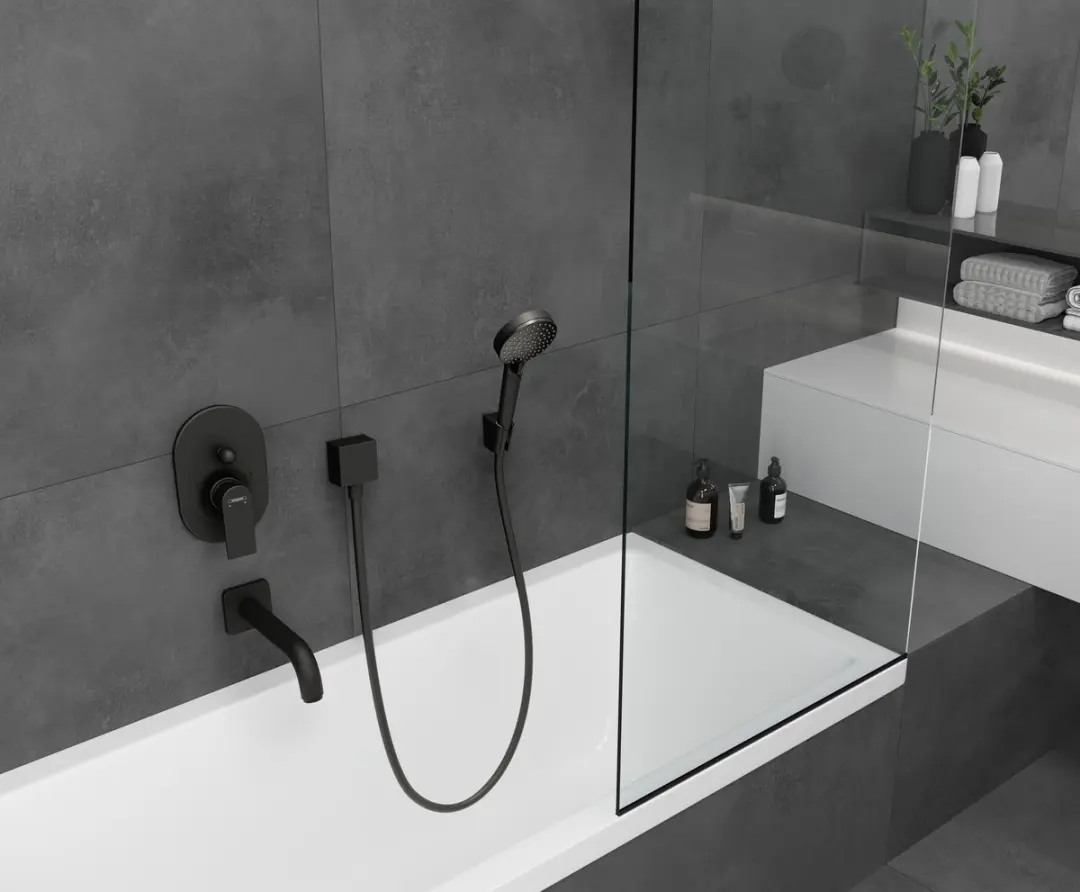 Hansgrohe Vernis Blend baduitloop 204mm - Mat zwart - afbeelding 6 van 6