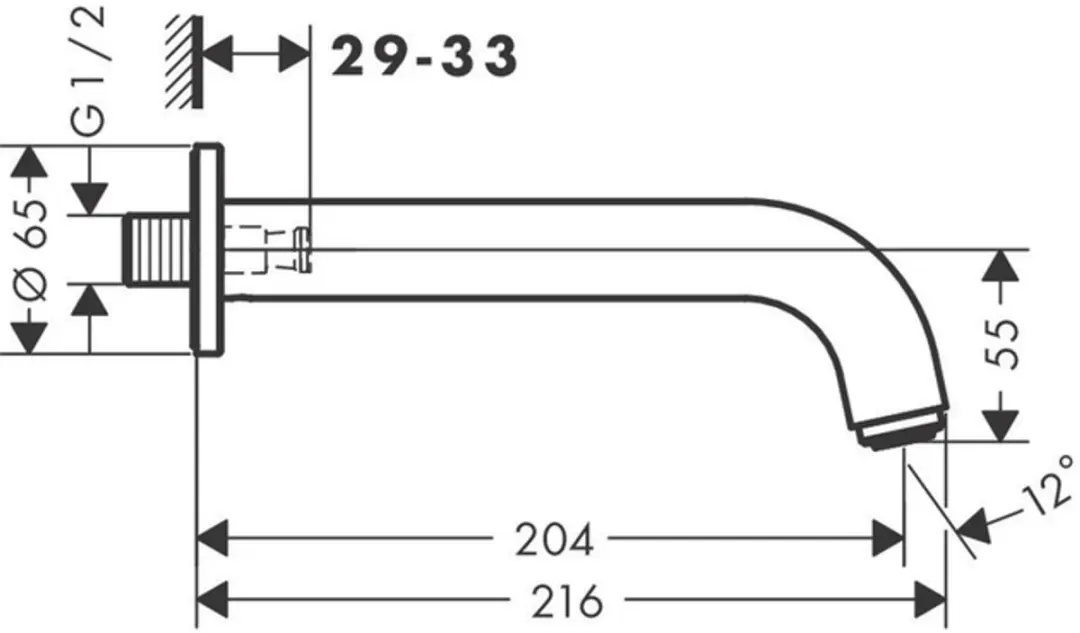 Hansgrohe Vernis Blend baduitloop 204mm - Mat zwart - afbeelding 2 van 6