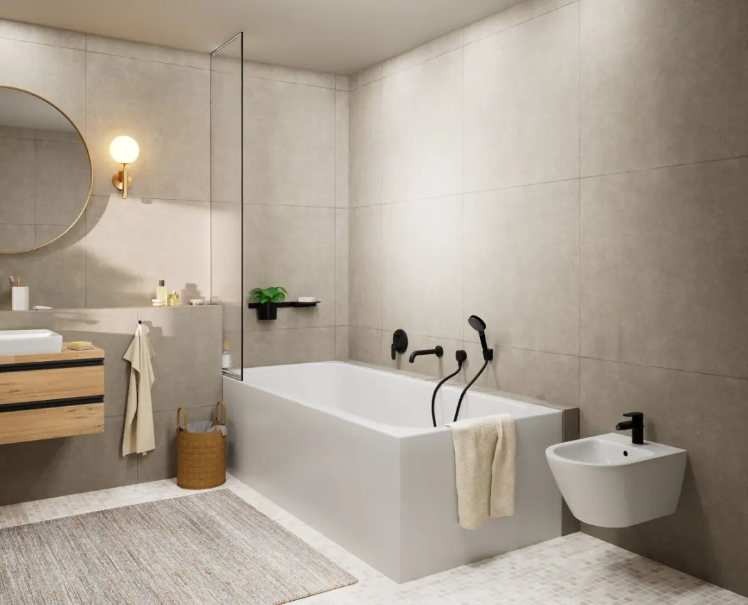 Hansgrohe Vernis Blend baduitloop 204mm - Mat zwart - afbeelding 4 van 6