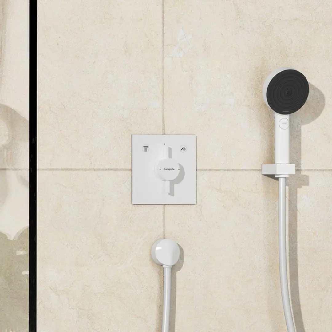 Hansgrohe DuoTurn E Inbouwmengkraan - 2 Functies - Mat Wit - afbeelding 5 van 6
