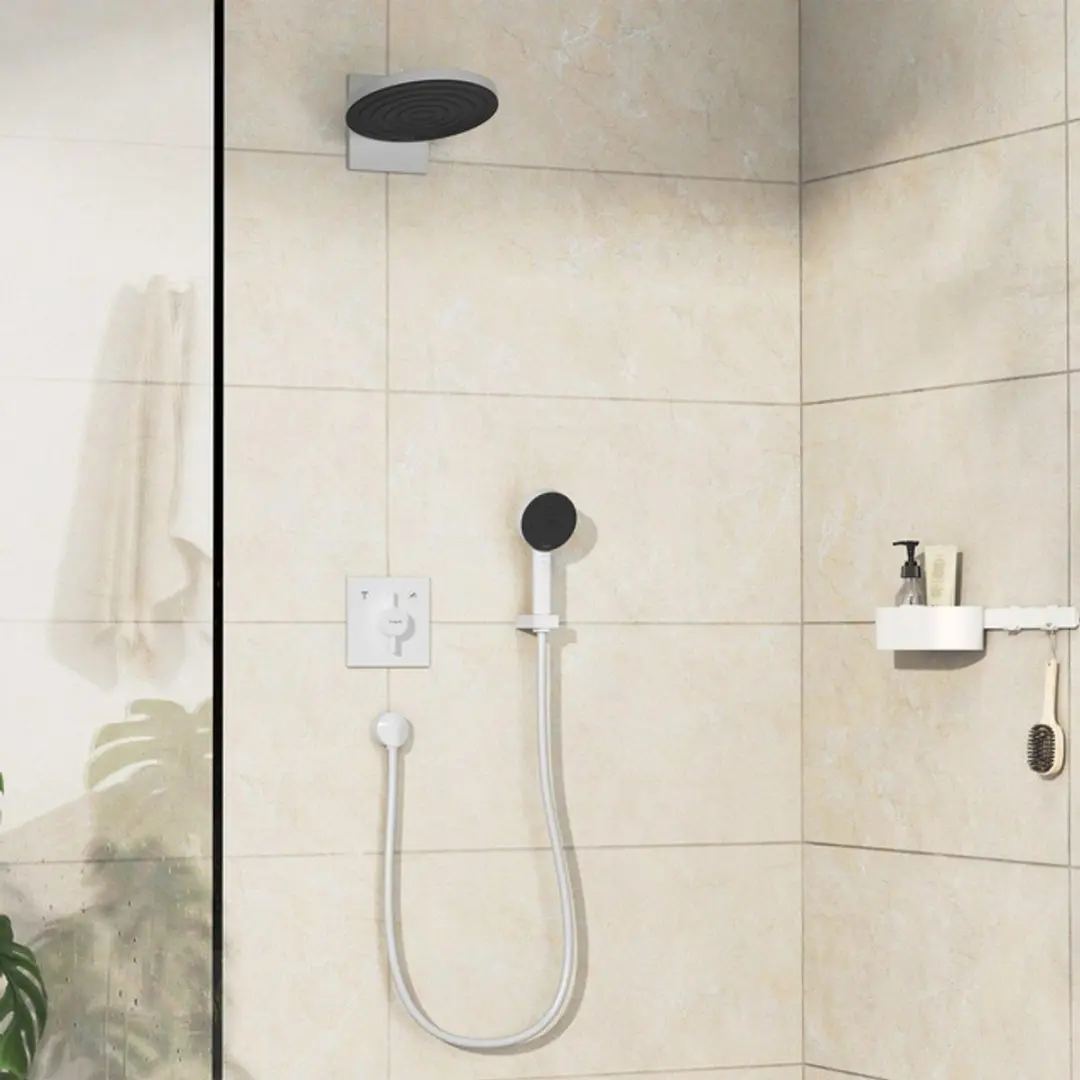 Hansgrohe DuoTurn E Inbouwmengkraan - 2 Functies - Mat Wit - afbeelding 6 van 6