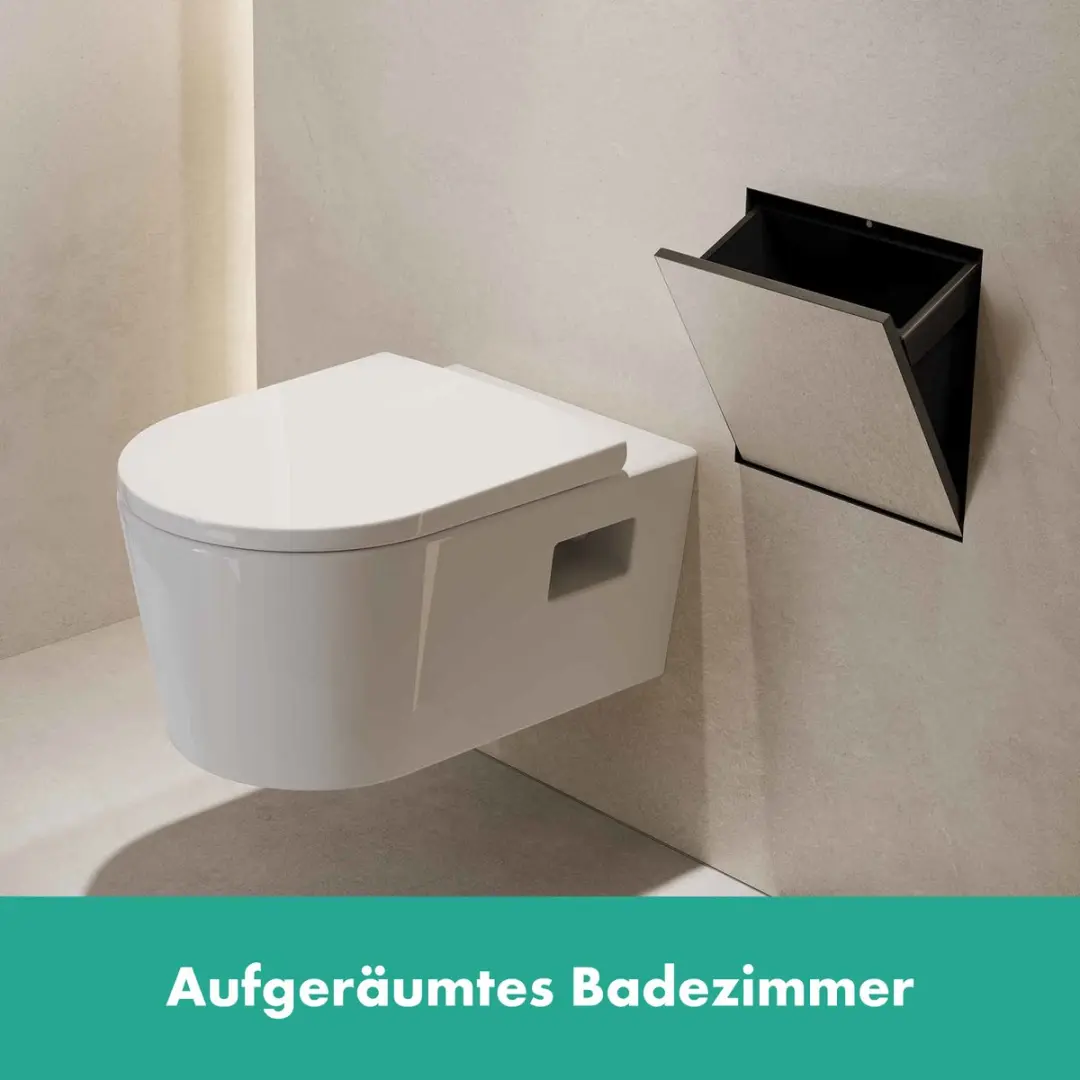 Hansgrohe XtraStoris Rock Prullenmand 6L - Mat Zwart - afbeelding 3 van 6