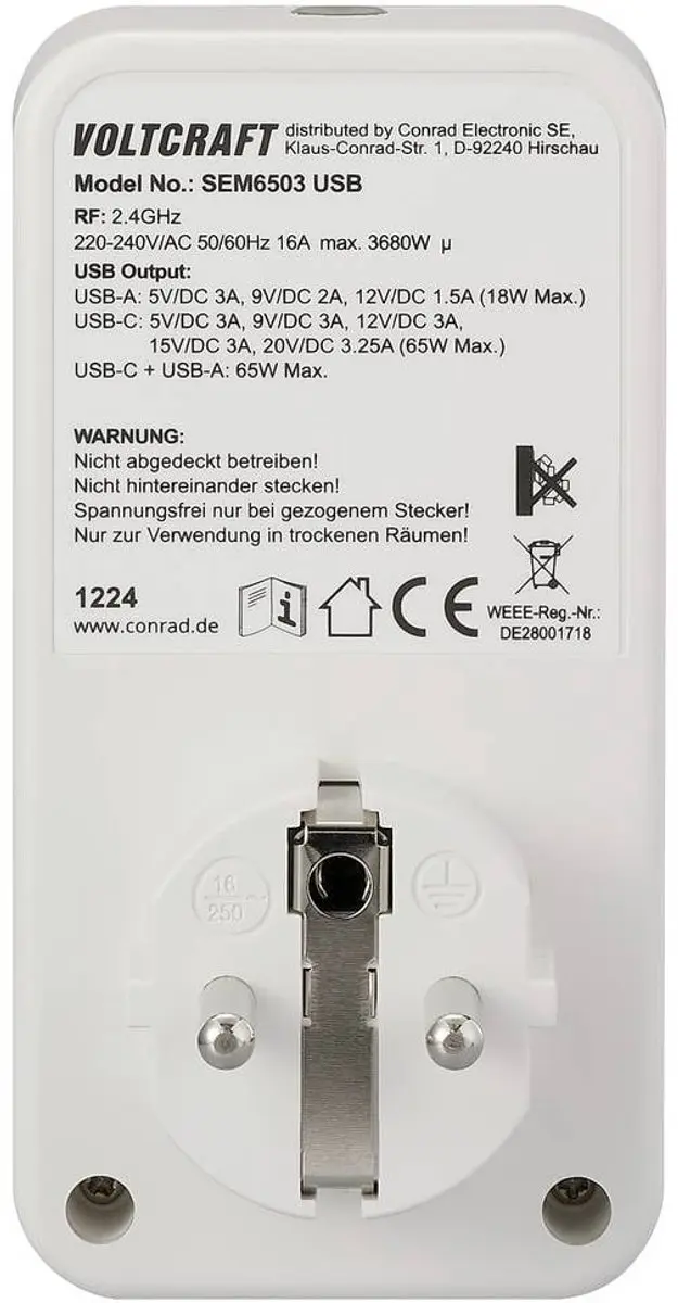 Voltcraft SEM6503 Energiekostenmeter - afbeelding 5 van 5