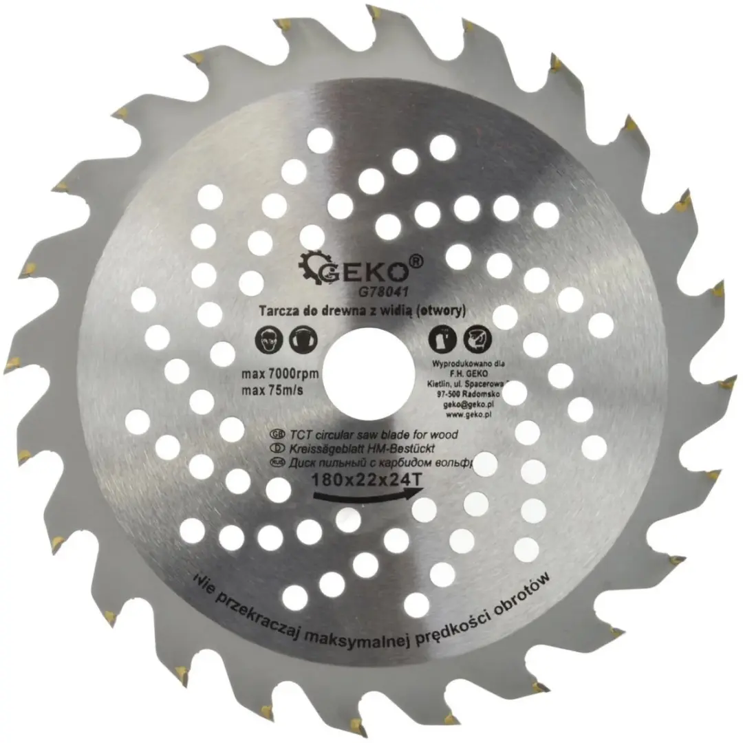 GEKO Cirkelzaagblad TCT 180mm 24T G78041