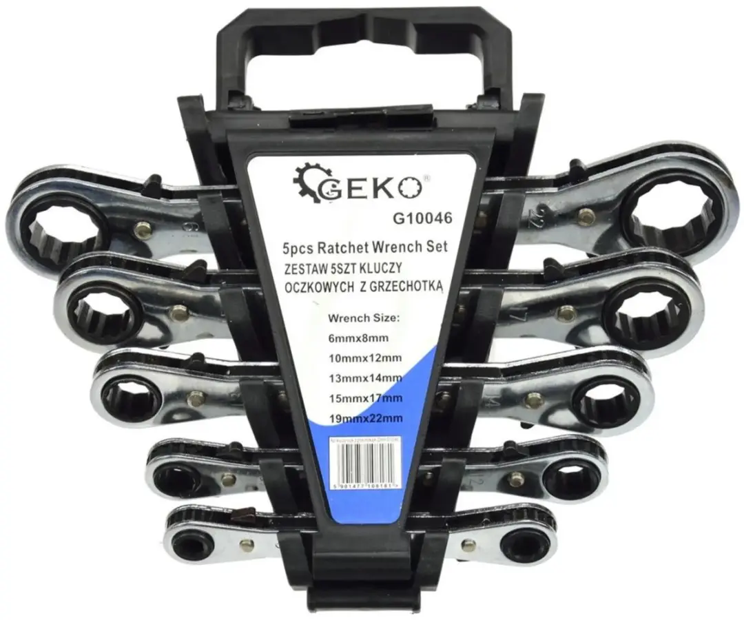 GEKO Dubbel Ratelsleutelset 12-punts 6-22mm