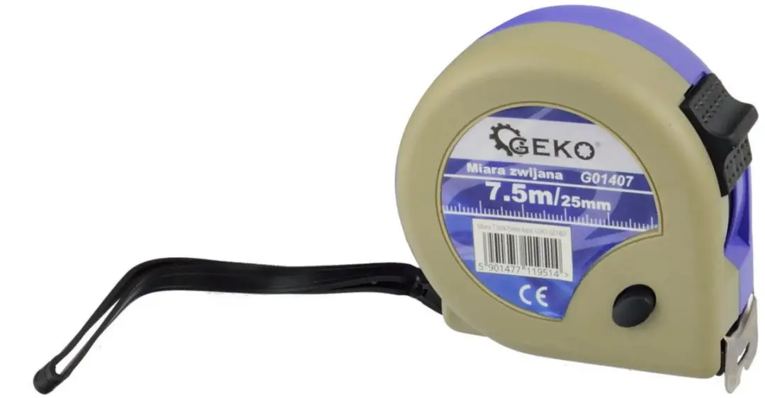 GEKO Meetlint 7,5m - 25mm - Lockable - afbeelding 5 van 6