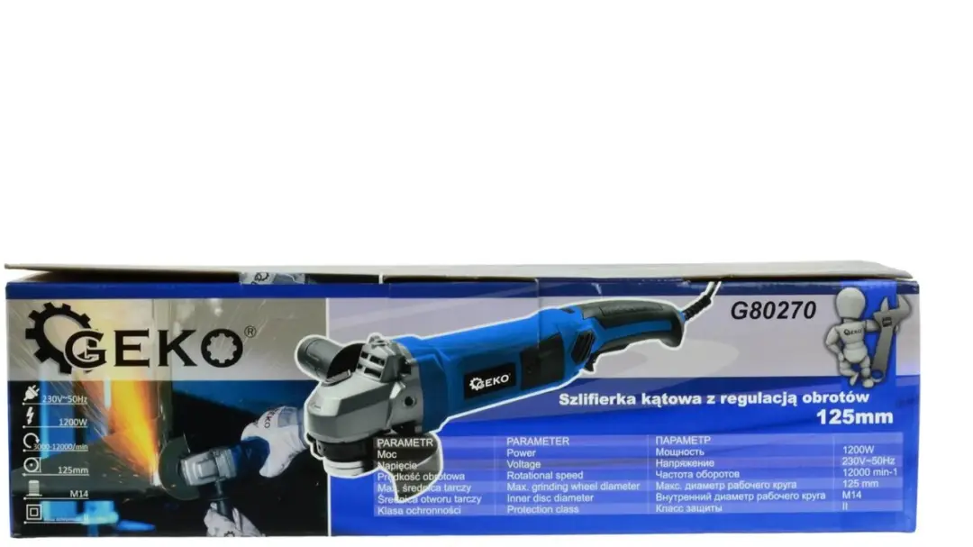 GEKO G80270 Haakse Slijper 125 mm - Toerentalregeling - afbeelding 3 van 6