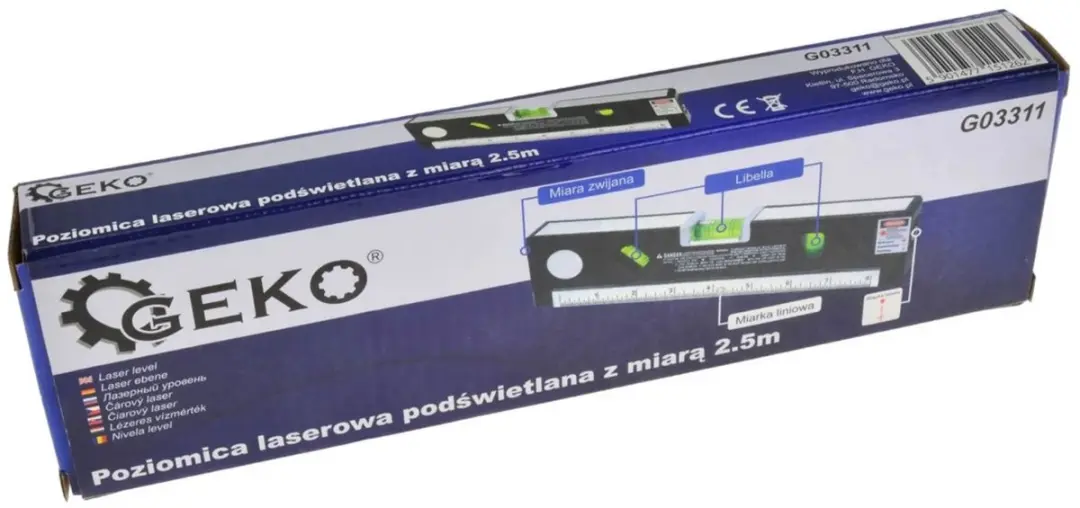 GEKO Laserwaterpas 1,5m met meetlint - afbeelding 6 van 6