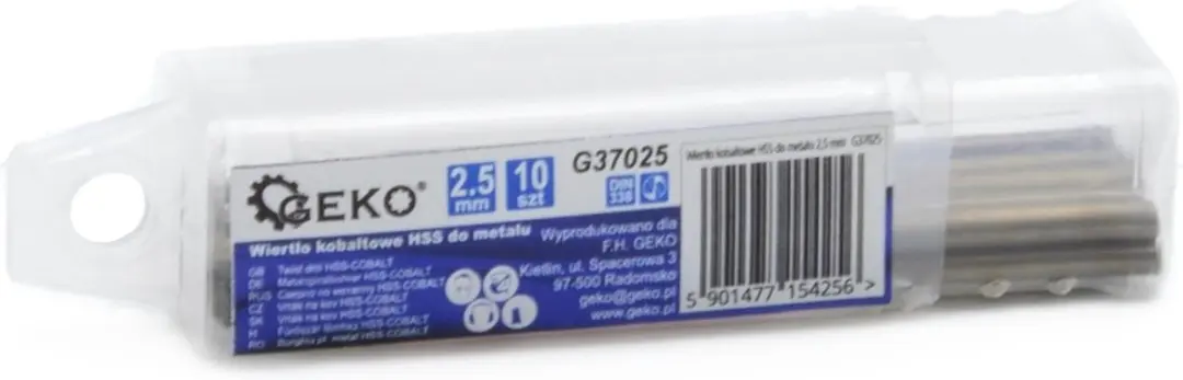 GEKO Metaalboor HSS M35 2,5 mm - 10 stuks - afbeelding 5 van 6