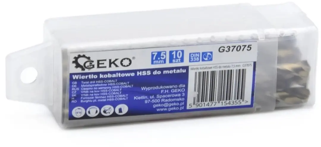 GEKO Metaalboor HSS M35 7,5mm - 10 stuks - afbeelding 2 van 6