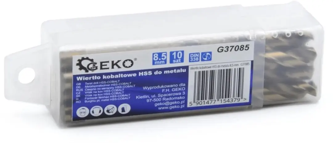 GEKO Metaalboor HSS M35 8,5 mm - 10 stuks - afbeelding 2 van 6