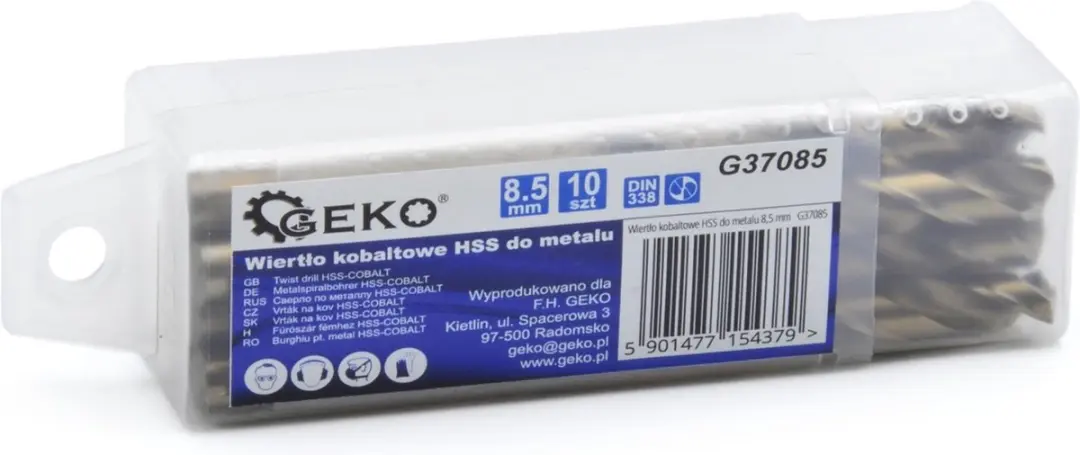 GEKO Metaalboor HSS M35 8,5 mm - 10 stuks - afbeelding 5 van 6