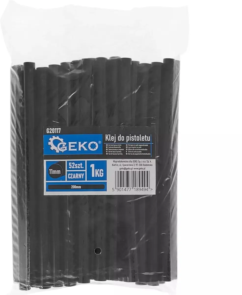 GEKO Lijmpatronen 11mm x 200mm - Zwart - 52 stuks - afbeelding 2 van 5