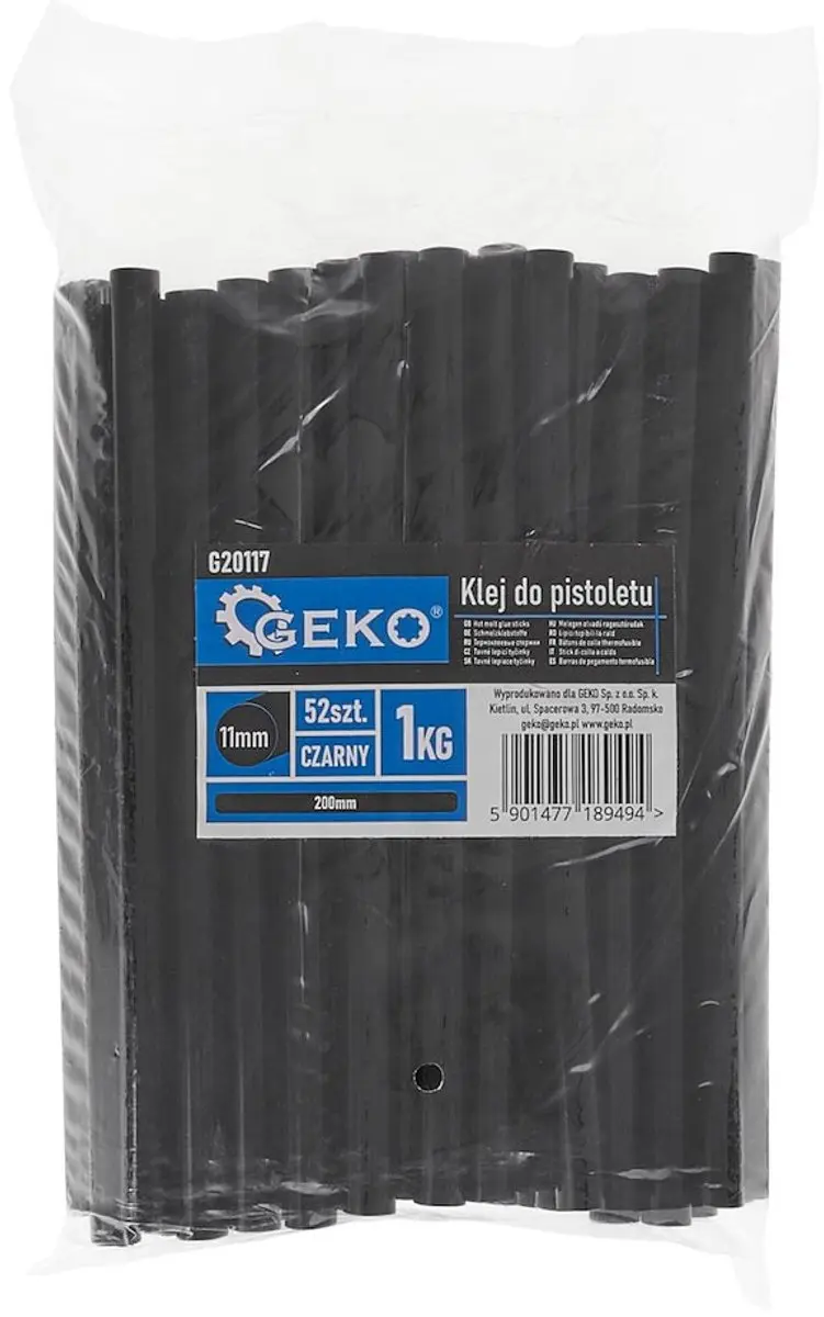 GEKO Lijmpatronen 11mm x 200mm - Zwart - 52 stuks - afbeelding 4 van 5