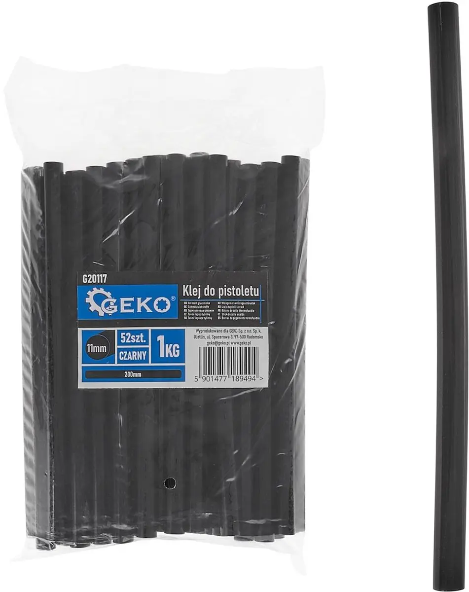 GEKO Lijmpatronen 11mm x 200mm - Zwart - 52 stuks - afbeelding 5 van 5