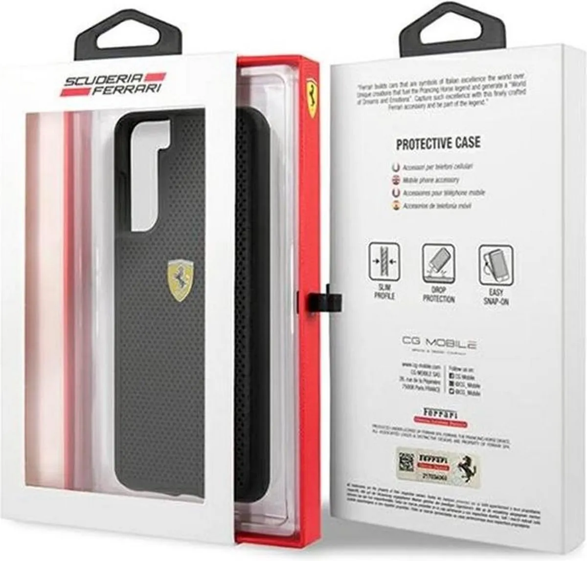 Ferrari Perforated Back Case Samsung Galaxy S21 - Zwart