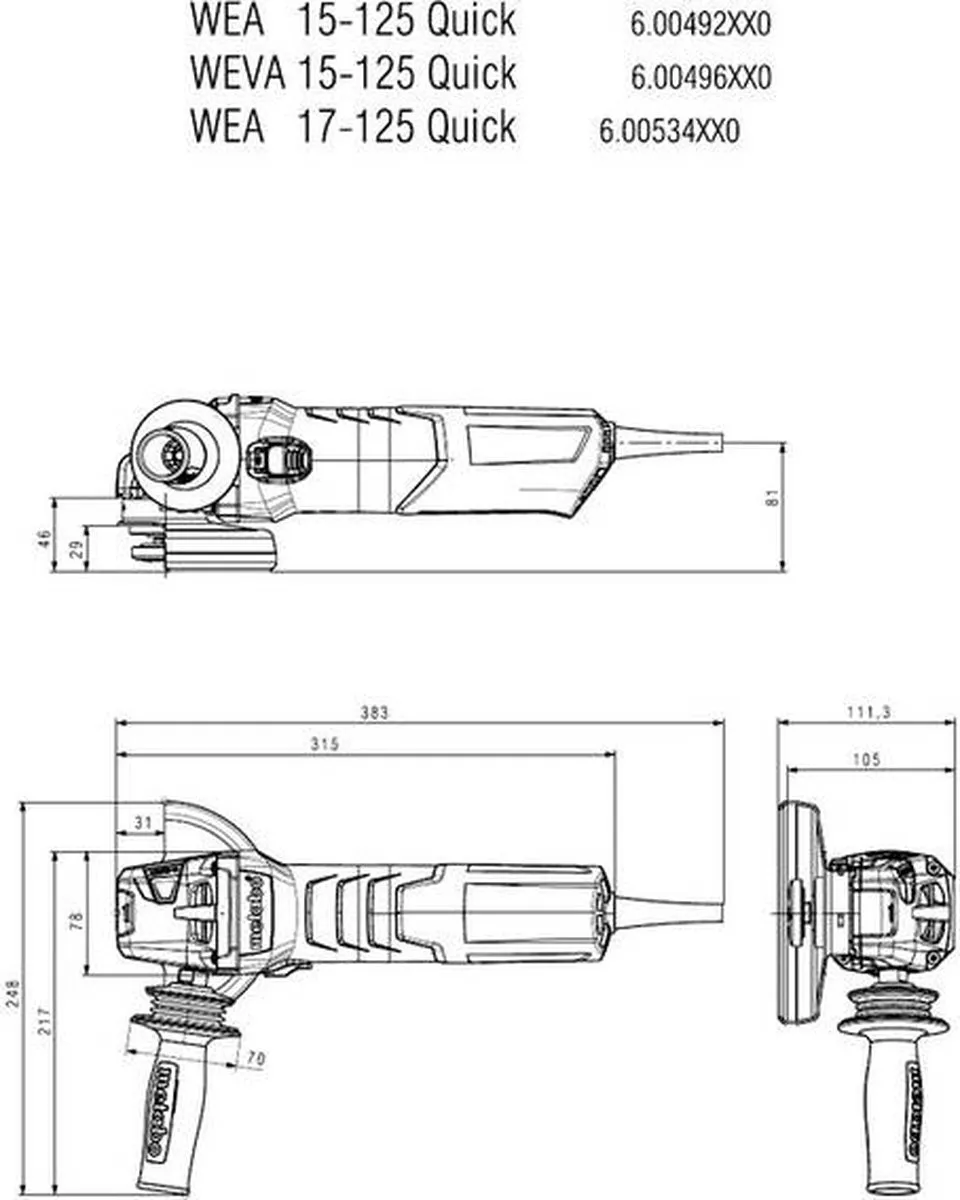 Metabo WE 19-125 Q Haakse Slijper 1900W - afbeelding 6 van 6