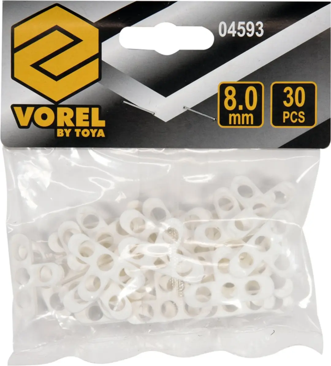 Vorel T8mm afstandskruisjes, 30 stuks