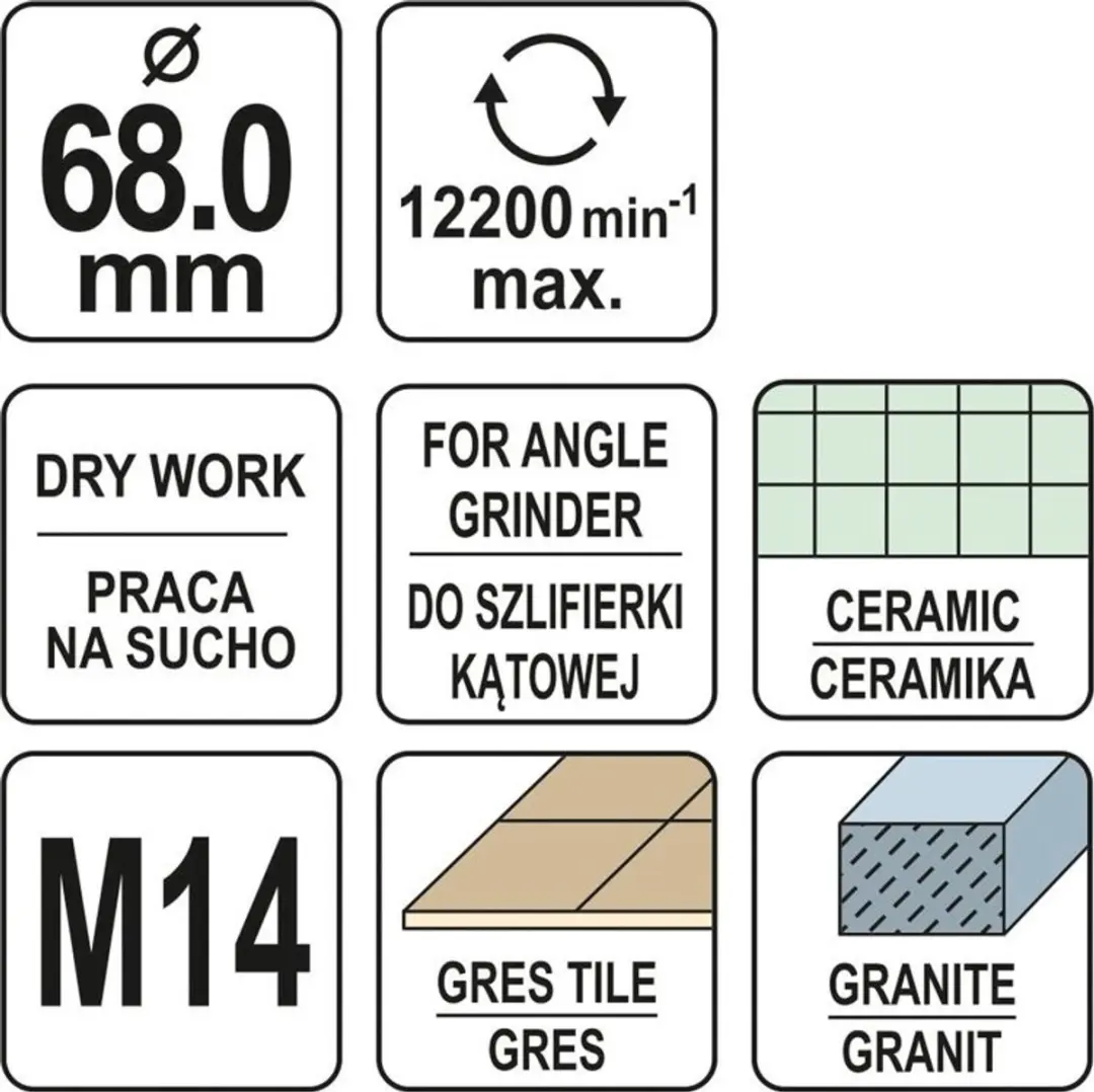 Yato Diamantboor YT-60447 - Voor Gres - 68mm - afbeelding 4 van 4