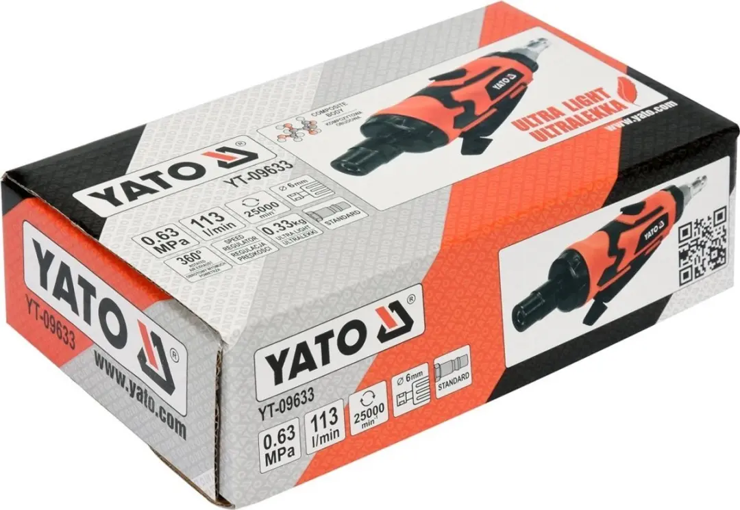 Yato YT-09633 Pneumatische Rechte Slijpmachine - 25.000 RPM - afbeelding 3 van 5