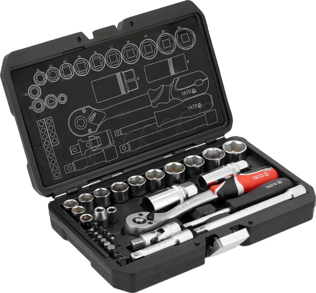 Yato YT-38700 Doppenset - 34-delig - Zwart - afbeelding 2 van 3