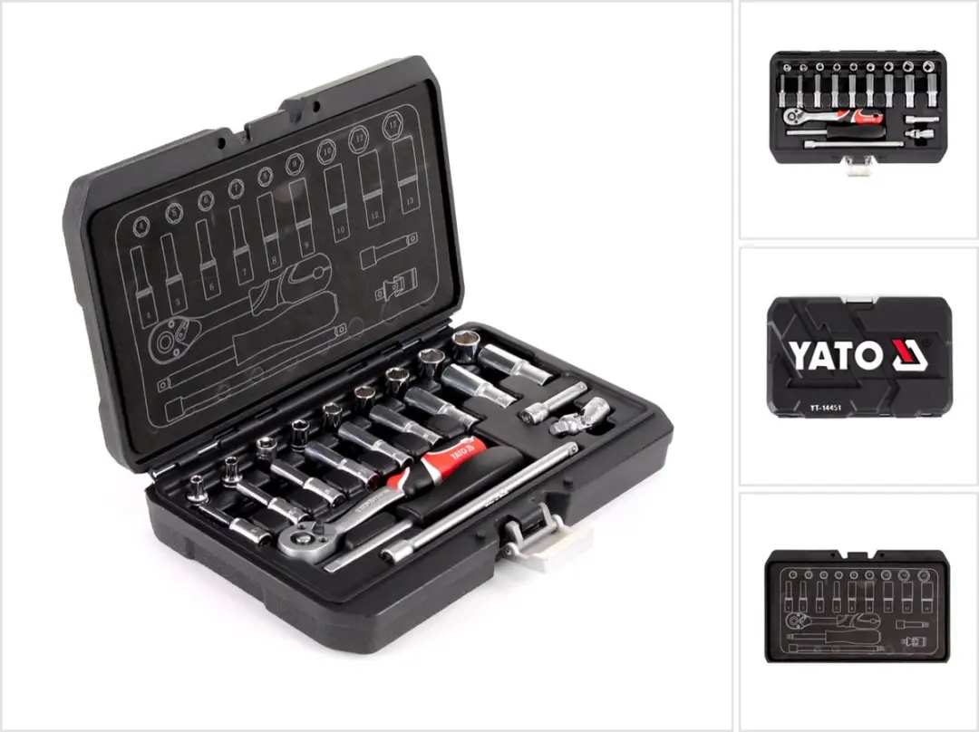 Yato YT-14451 Doppenset 23-delig - Zwart - afbeelding 5 van 6