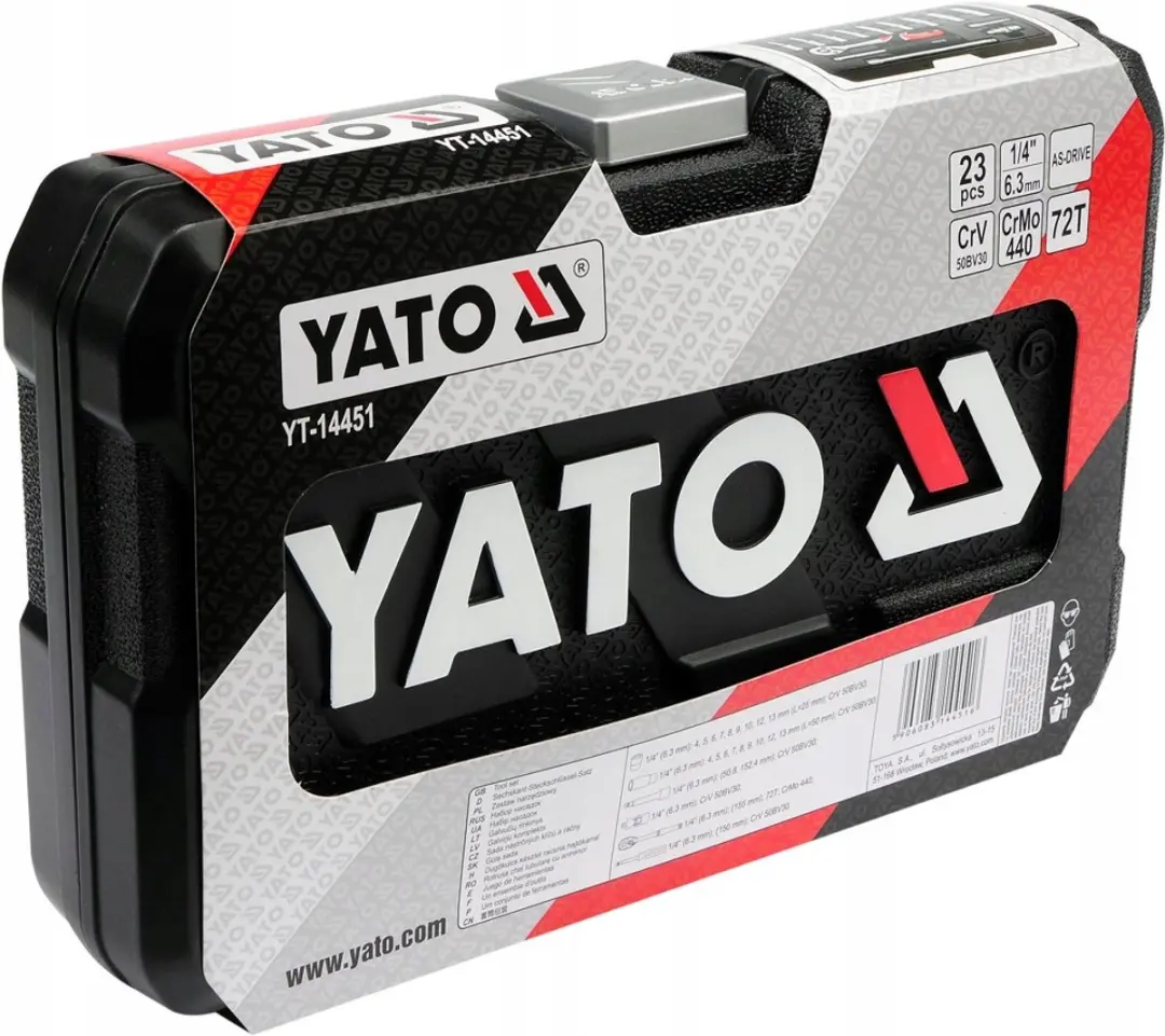 Yato YT-14451 Doppenset 23-delig - Zwart - afbeelding 2 van 6