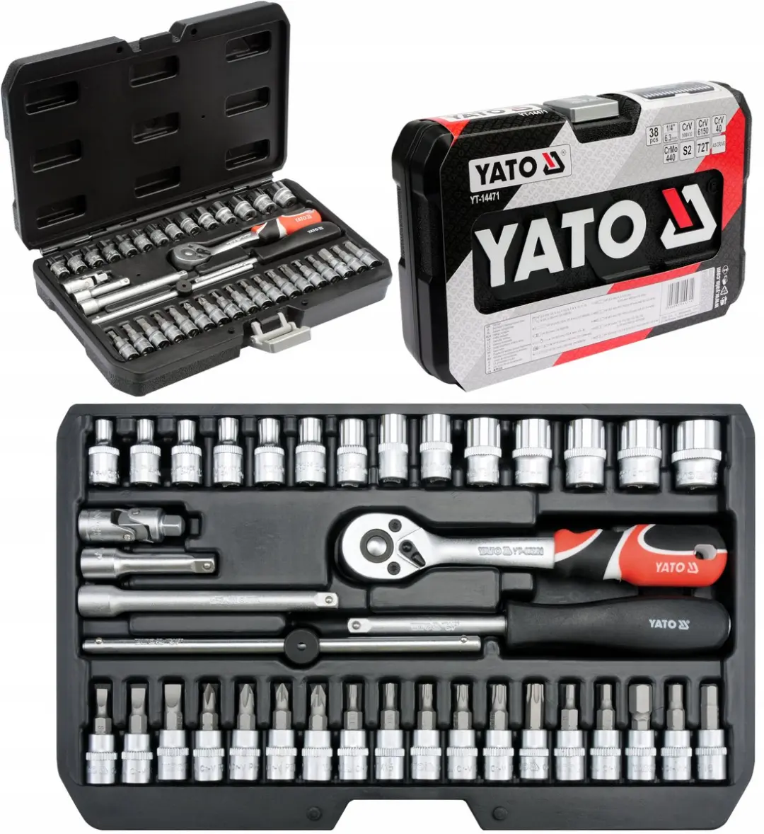 Yato YT-14471 Dopsleutelset 38-delig - afbeelding 2 van 6