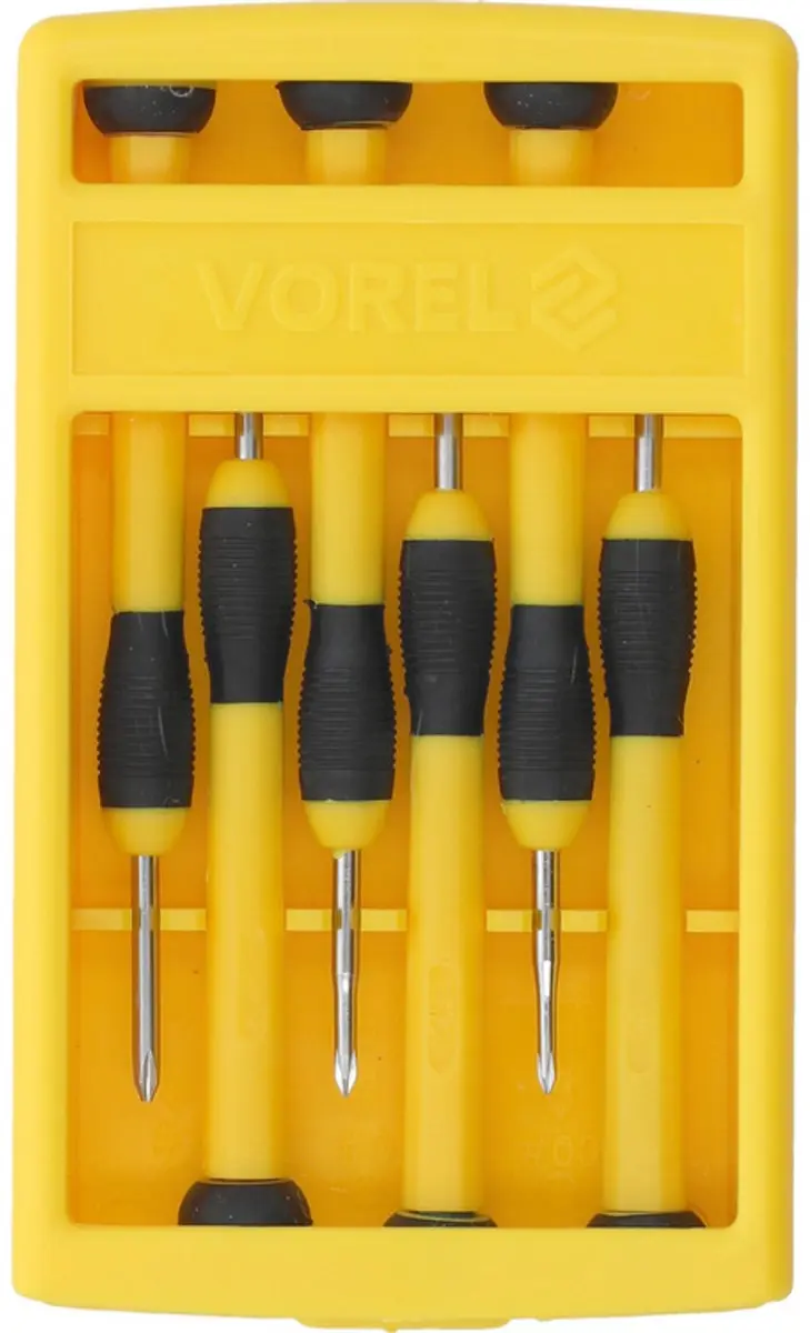 Vorel Precisie Schroevendraaierset 64553 - 6 Delen, Plat/Kruis - Zwart - afbeelding 5 van 5