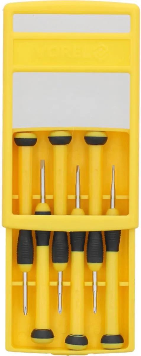 Vorel Precisie Schroevendraaierset 64553 - 6 Delen, Plat/Kruis - Zwart - afbeelding 4 van 5