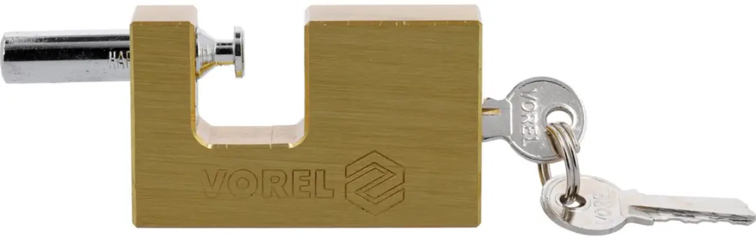 Vorel 77212 - Koperen Haspel Slot - 75mm - Weerbestendig - Met 3 Sleutels - afbeelding 4 van 4