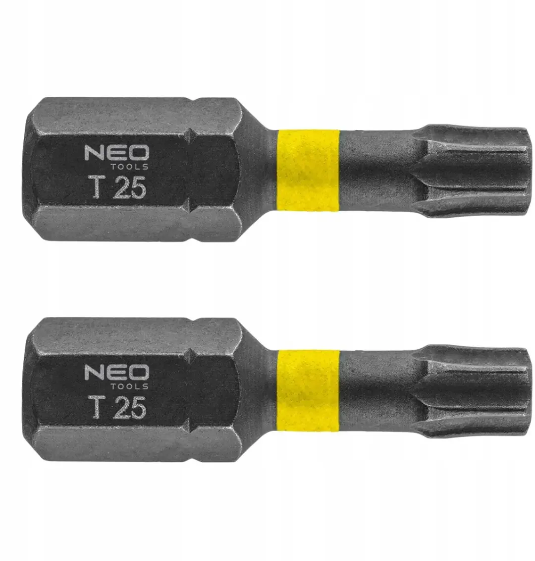 2x TX25 Slagbits 25 mm HEX 1/4" S2 Stal NEOLS
