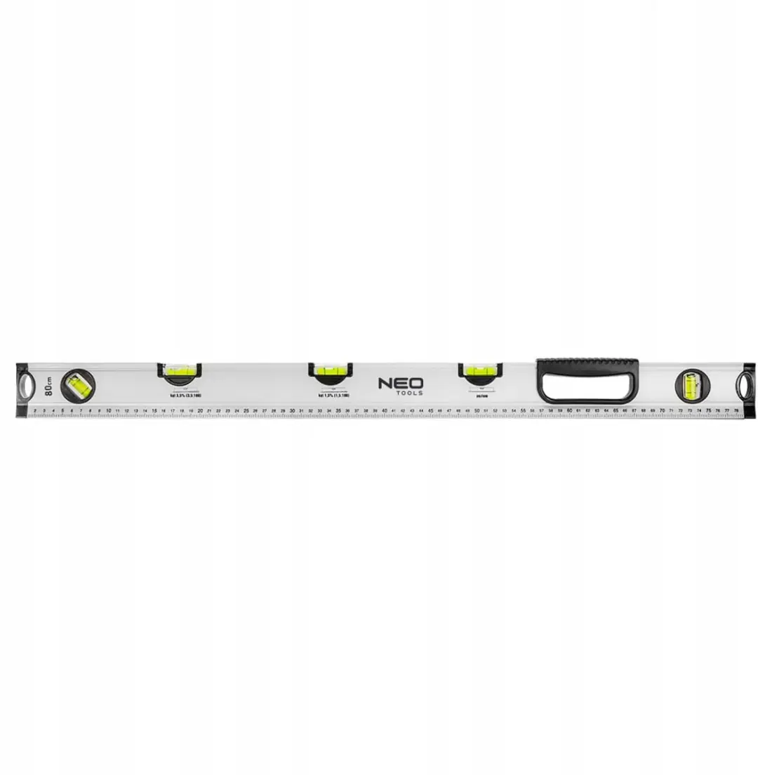 NEO Speciale waterpas 80 cm met 5 waterpassen voor verschillende hoeken
