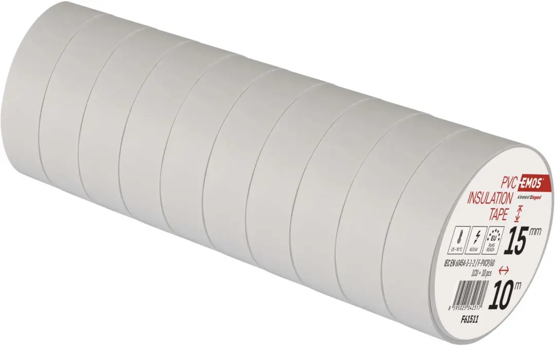 Emos PVC Isolatietape 15mm/10m - Wit, 10 Stuks - afbeelding 6 van 6