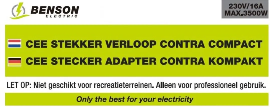 Benson CEE Stekker Verloop Contra Compact - CEE naar EU randaarde stopcontact - afbeelding 4 van 6