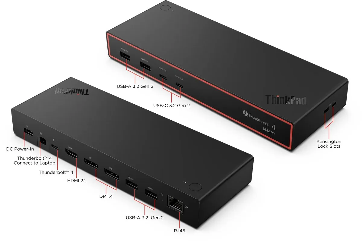 Lenovo ThinkPad Thunderbolt 4 Smart Dock Gen2 40BE0135EU - Zwart