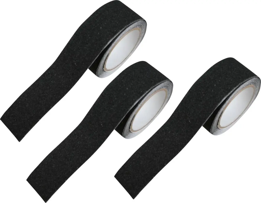 3x stuks anti-slip tape/ strip/ sticker zwart op rol