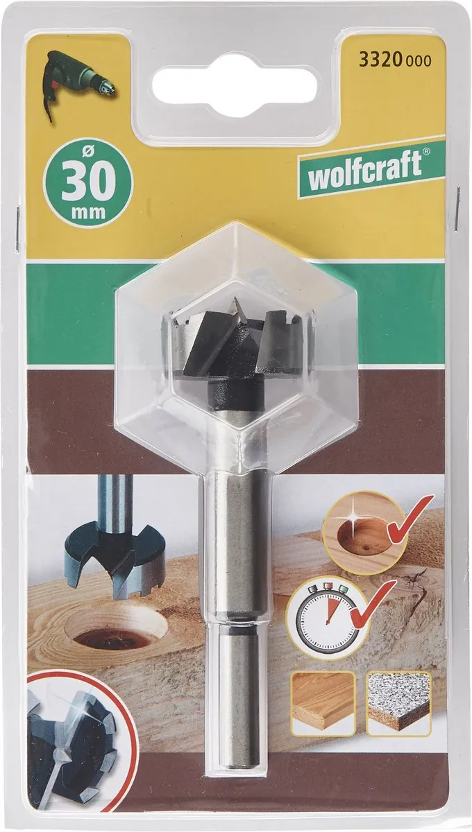 Wolfcraft Scharnierboor 30mm Forstner Hout - 3320000