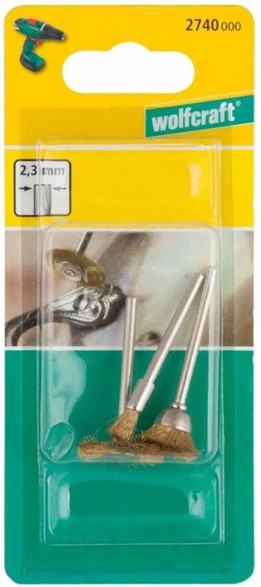 Wolfcraft Messingdraad-mini-borstelset 3-delig - 2740000