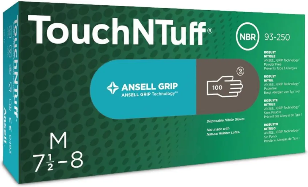 Ansell TouchNTuff 93-250 nitril wegwerphandschoen L