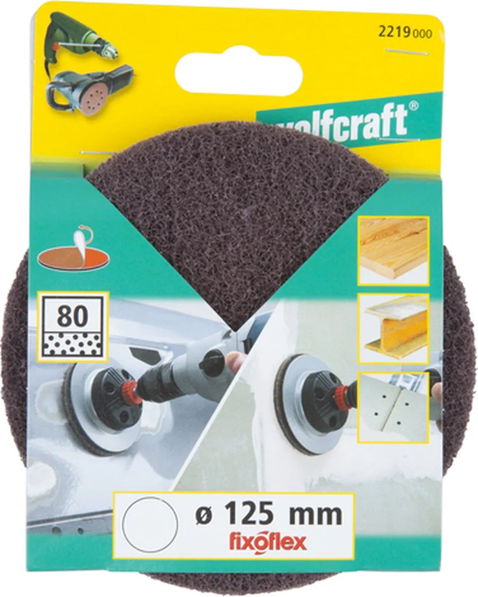 Wolfcraft Fixoflex Zelfhechtend Schuurvlies 125mm