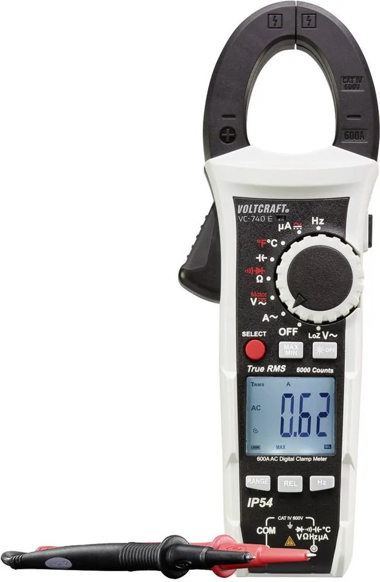 Voltcraft VC-740 E Stroomtang Multimeter - IP54 - CAT IV 600V - afbeelding 5 van 6
