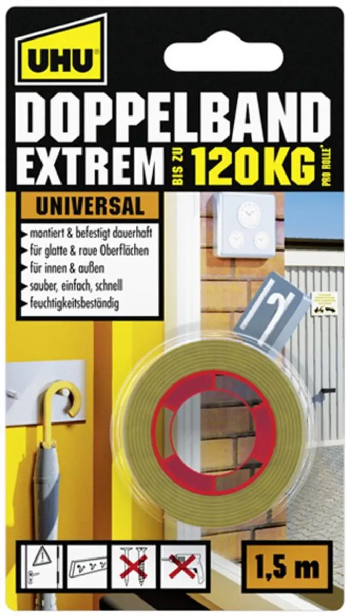 UHU Extreem Dubbelzijdige Montagetape 19mm