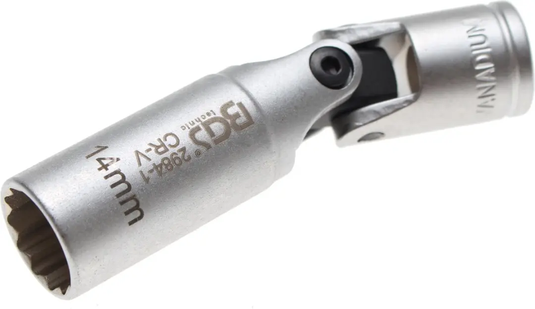 BGS Cardan bougiedop zeskant 3/8 14 mm