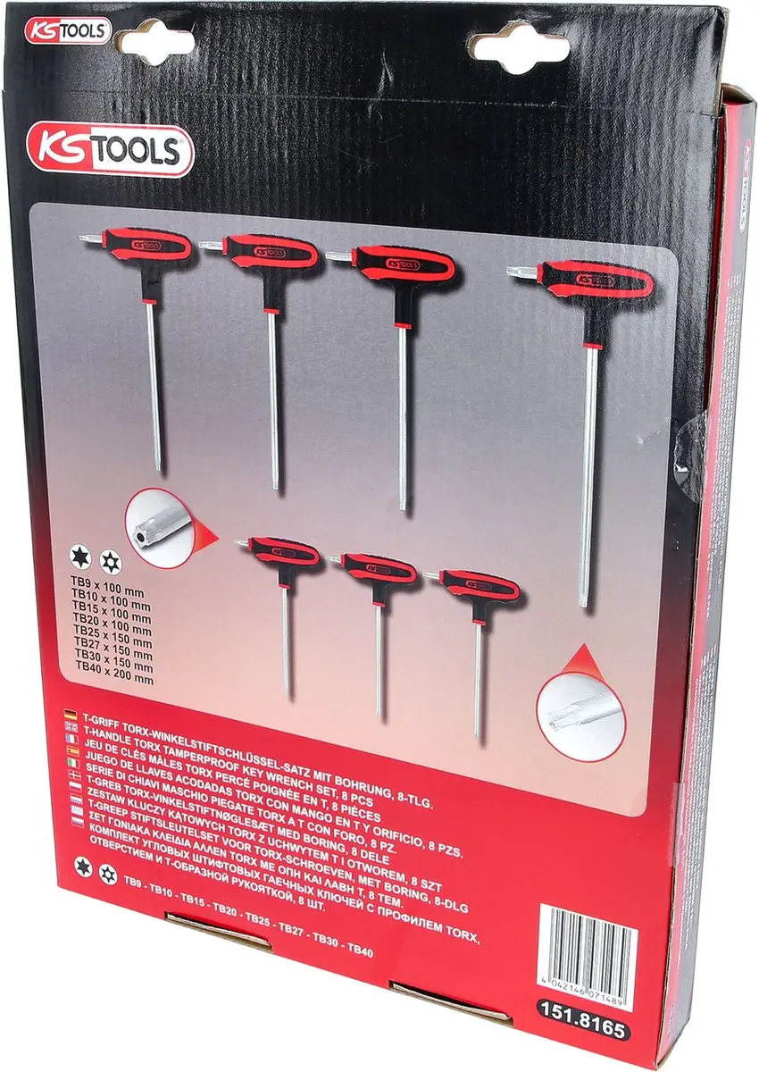 KS Tools ERGOTORQUEplus L-sleutelset T-handgreep 8-delig - afbeelding 4 van 6