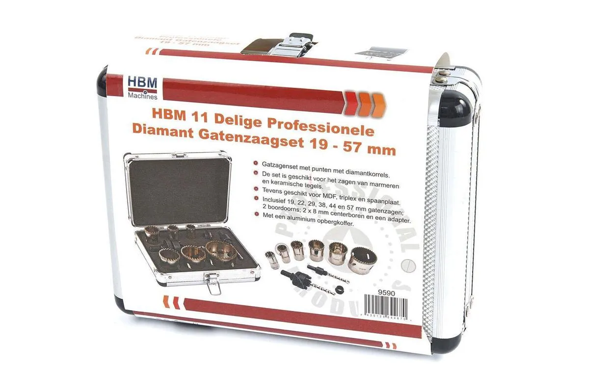 HBM 11-delige Diamant Gatenzaagset 19-57mm - Aluminium